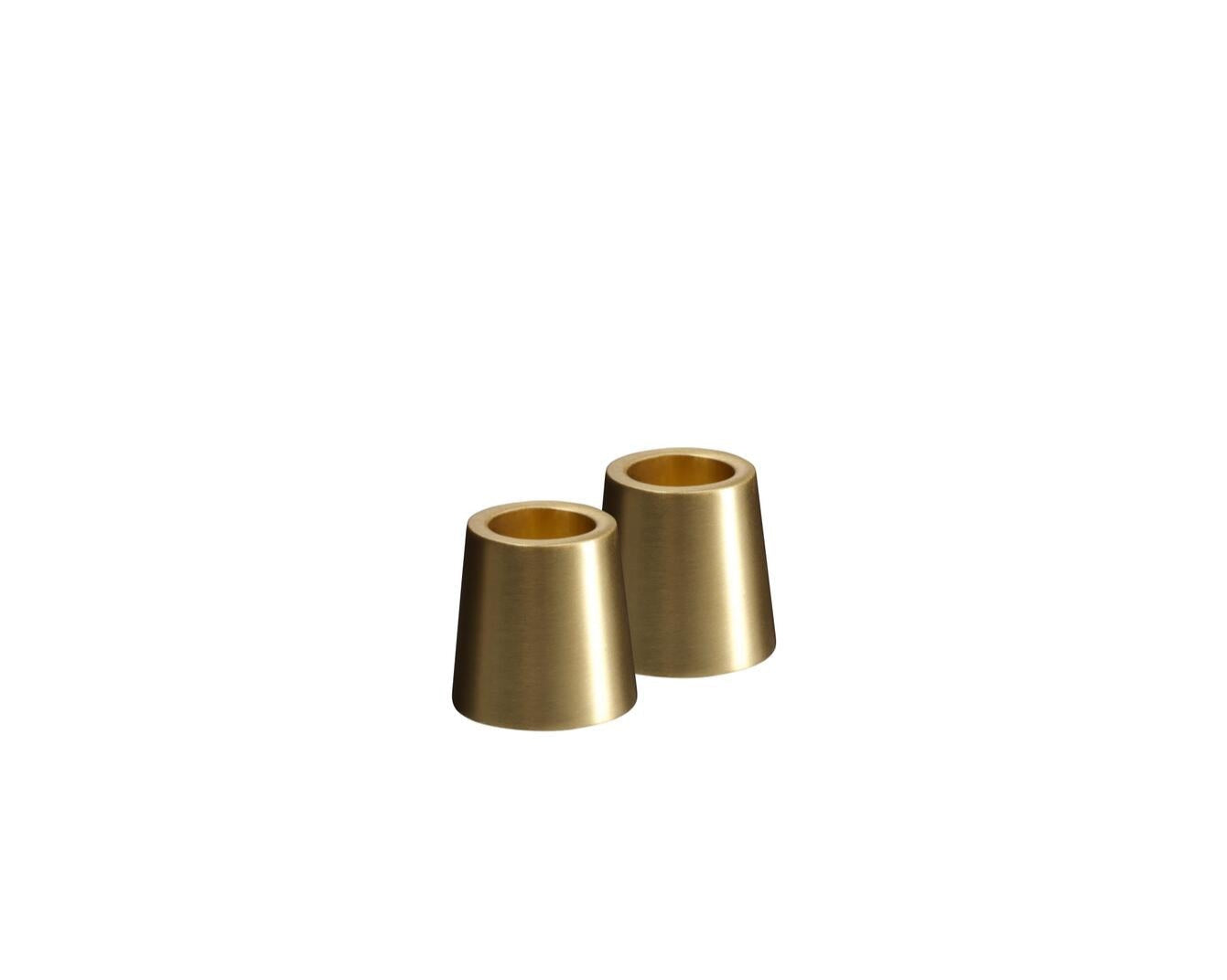 Lysestager til mini kronelys, Matte Brass - 2 stk